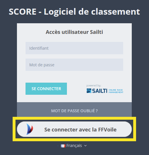 Connexion au logiciel SCORE